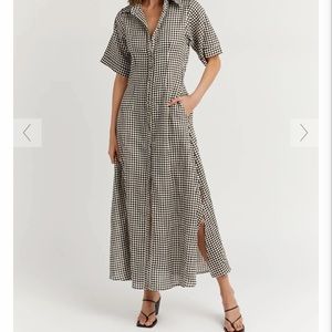 DISSH GAIA HOUNDSTOOTH SHIRT DRESS
